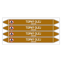 Značení potrubí, topný olej,4 ks, 250 × 26 mm